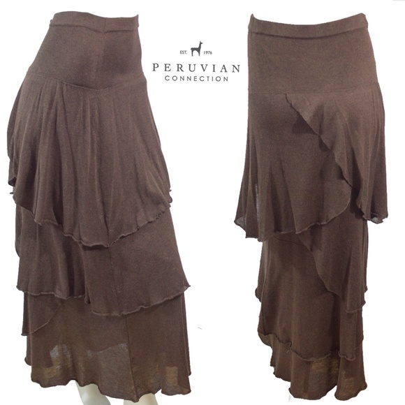 Peruvian Connection Dresses & Skirts - Peruvian Connection Pima Cotton Ruffled Skirt M